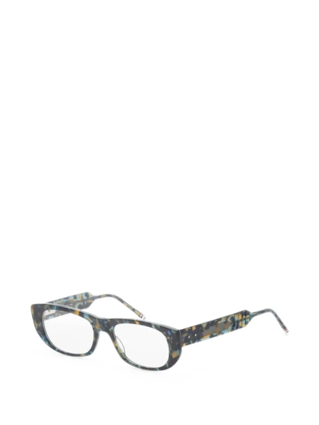 Thom Browne tortoiseshell-effect rectangle-frame glasses, photo 2 of 2 from FARFETCH