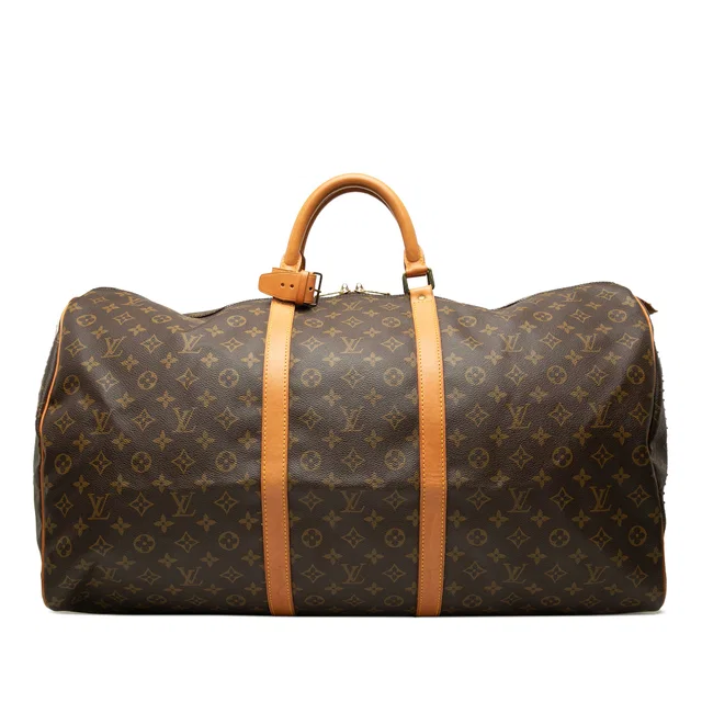 Brown Louis Vuitton Monogram Keepall 60 Travel Bag in Brown Coated canvas from Designer Revival