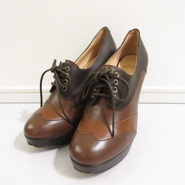 Bally Leather Lace Up Platform Booties in Leather from LuxUness