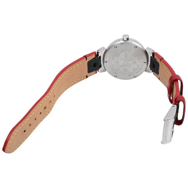 Louis Vuitton Takashi Murakami Collaboration Tambour PM Q12130 Quartz Silver in Silver Leather from VINTAGE QOO TOKYO, photo 6 of 9