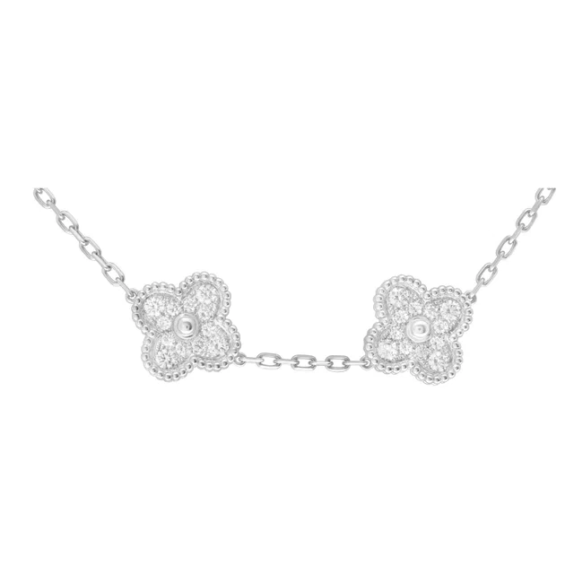 Van Cleef & Arpels Vintage Alhambra necklace, 10 motifs in White White Gold from Gray And Sons