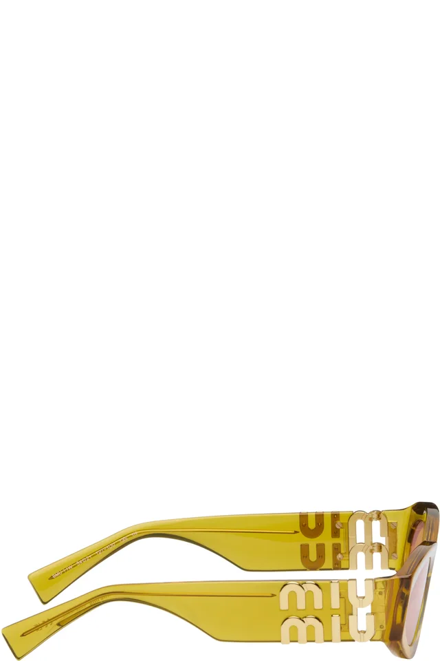 Miu Miu Eyewear Orange Miu Glimpse Sunglasses, photo 2 of 4 from SSENSE