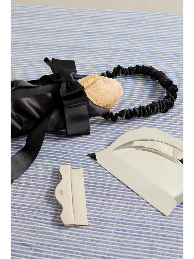 GOHAR WORLD Bow-embellished satin baguette pouch in Black, photo 2 of 2 from NET-A-PORTER (Canada)