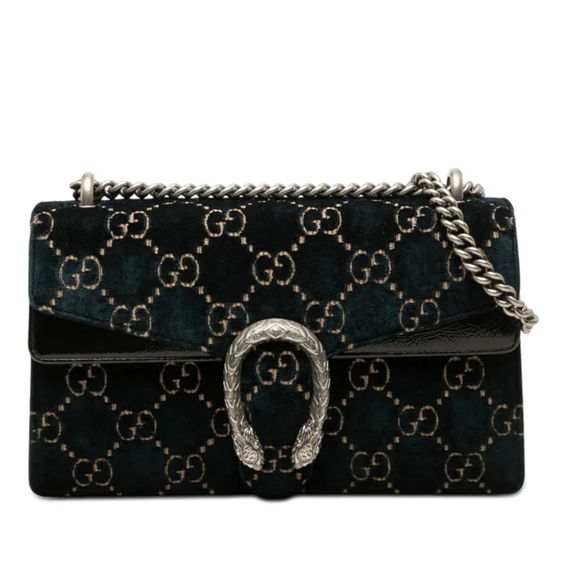 Blue Gucci Medium GG Velvet Dionysus Shoulder Bag in Blue Velvet from Designer Revival, photo 1 of 1