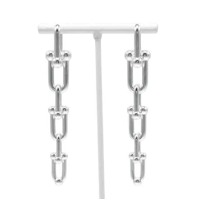Tiffany & Co. HardWear Graduated Link 925 Sterling Silver Earrings in Silver from The Reluxe