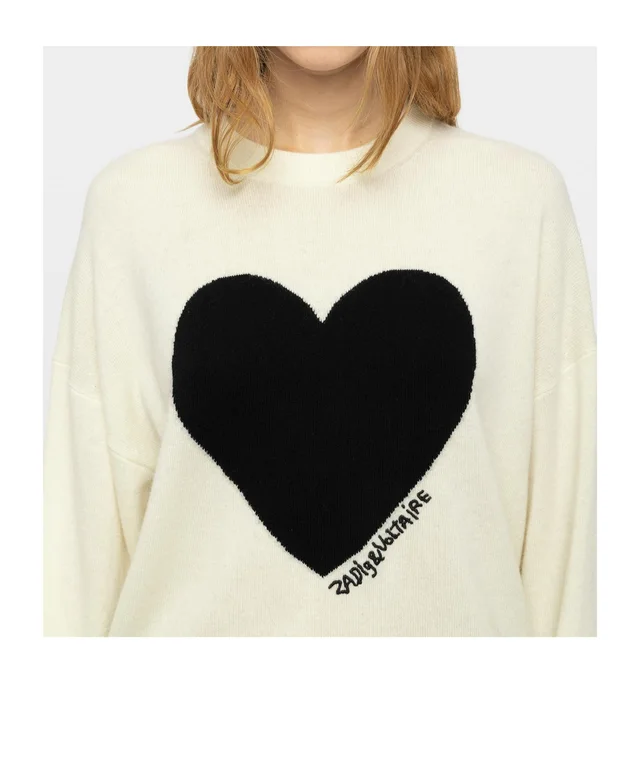 Zadig & Voltaire Gaby Heart Intarsia Crewneck Jumper, photo 4 of 4 from SENSER