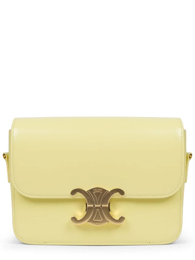 Celine Teen Triomphe Shoulder Bag — Yellow Leather in Yellow Leather from HEWI