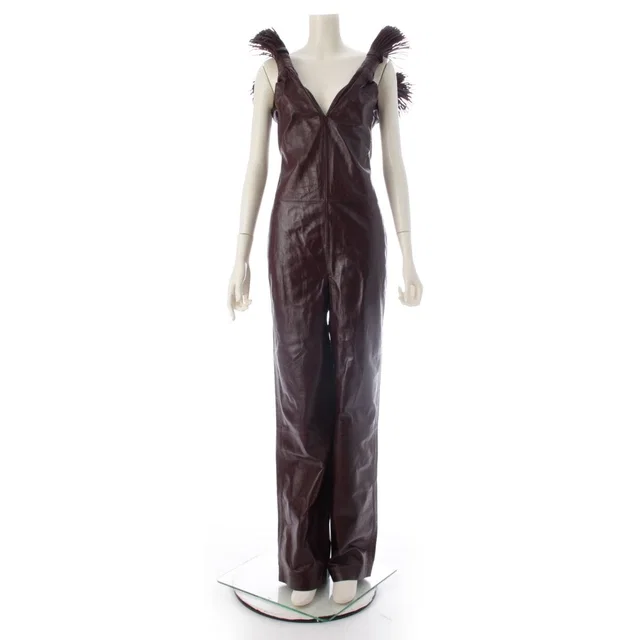 Bottega Veneta Jumpsuit Fringe Runway Burgundy 34 in Burgundy Leather from The Reluxe