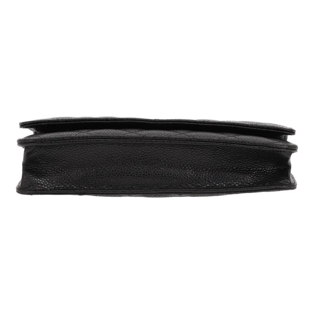 Chanel ‘Wallet on Chain’ shoulder bag in Noir quilted grained leather in Black Caviar leather from Collector Square, photo 3 of 5