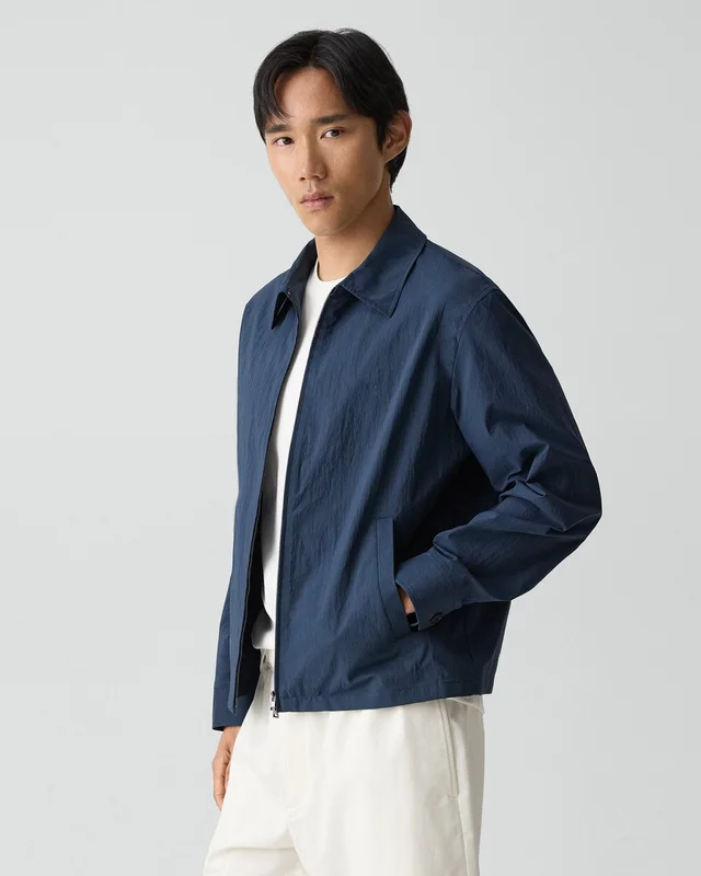 Theory City Zip Jacket in Textured Nylon, photo 3 of 6 from Theory