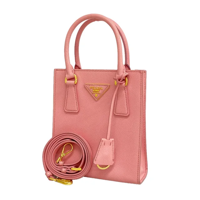 Prada Handbag Saffiano Leather Pink Gold 2-Way Bag in Pink Saffiano leather from The Reluxe