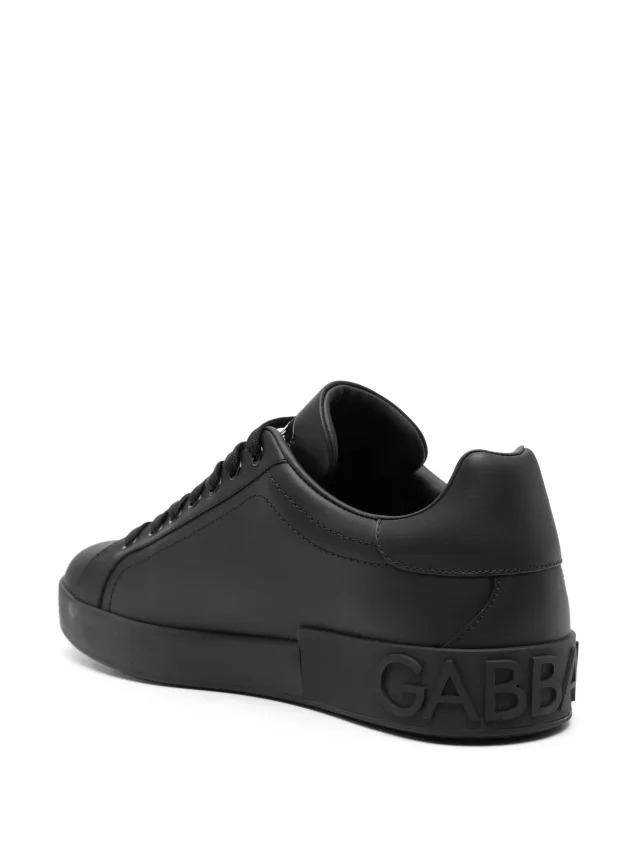 Dolce & Gabbana calfskin Portofino sneakers in Black, photo 3 of 5 from FARFETCH