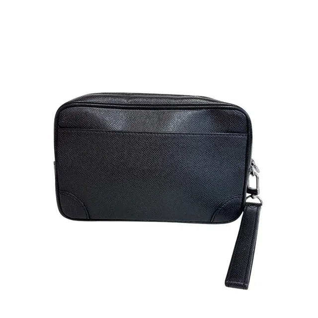 Louis Vuitton Pochette Kasai Taiga Leather Bag Black in Black Leather from The Reluxe