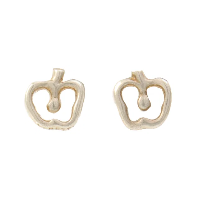 Tiffany & Co. Elsa Peretti 925 Apple Motif Earrings Silver in Silver from VINTAGE QOO TOKYO