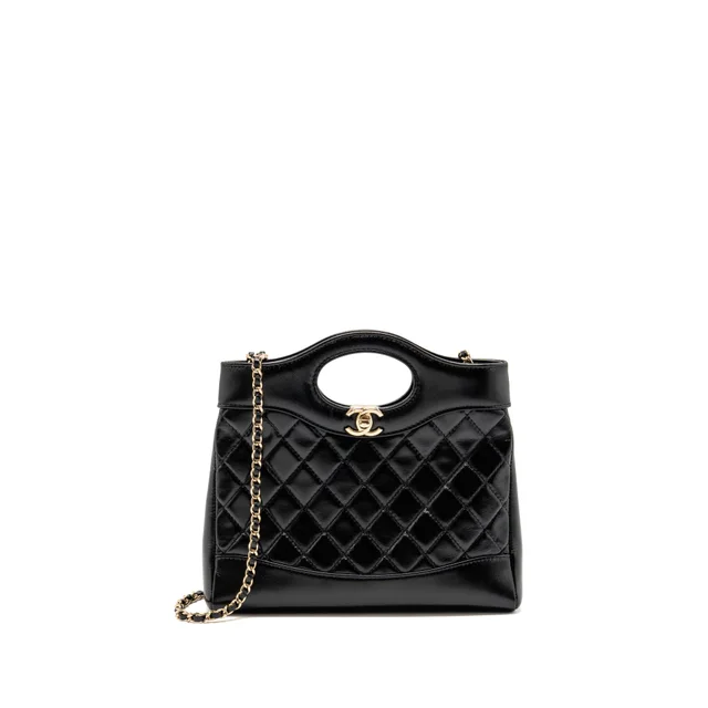 Chanel Mini 31 Bag Shiny lambskin Black LGHW (Microchip) in Black Lambskin from EMIER