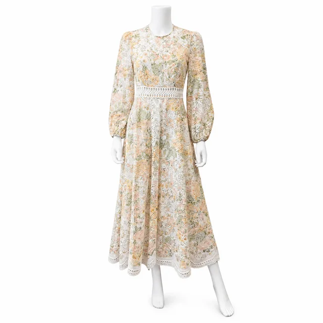 Zimmermann Amelia Floral Broderie Anglaise Long Dress from Clotheshorse Anonymous