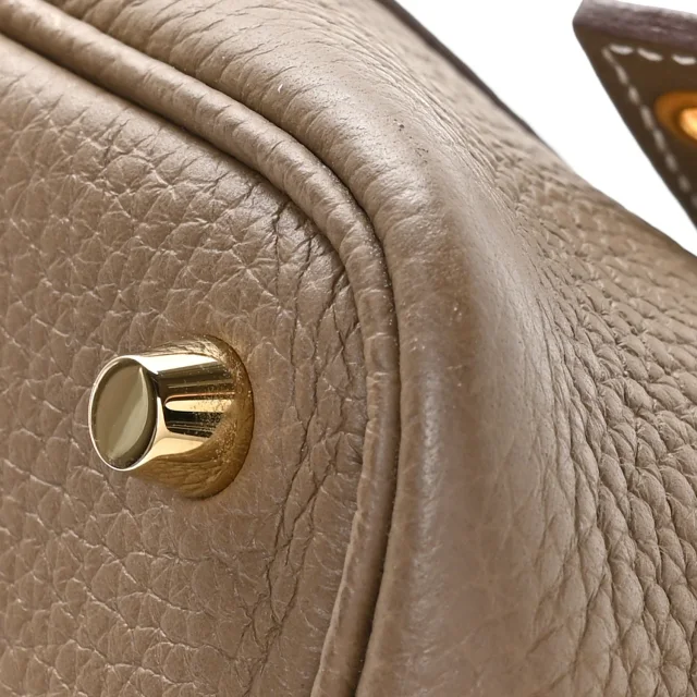Hermès Taurillon Clemence Picotin Lock 18 PM Etoupe in Taupe Clemence leather from FASHIONPHILE, photo 10 of 13