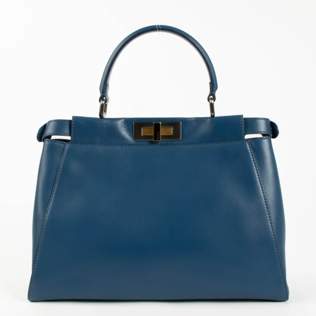 Fendi Medium Peekaboo Bag in Blue Leather from Labellov, photo 4 of 4