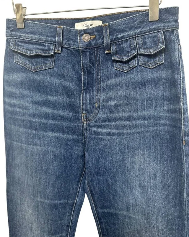 Chloé high rise flare jeans in Blue Denim from Oxfam Online Shop