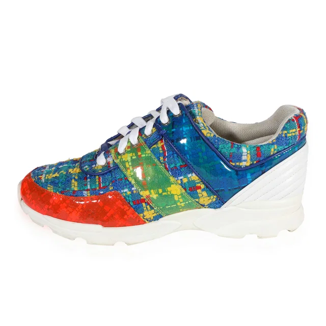 Chanel 17S Multicolour PVC Tweed Sneakers 40.5 in Tweed from myGemma