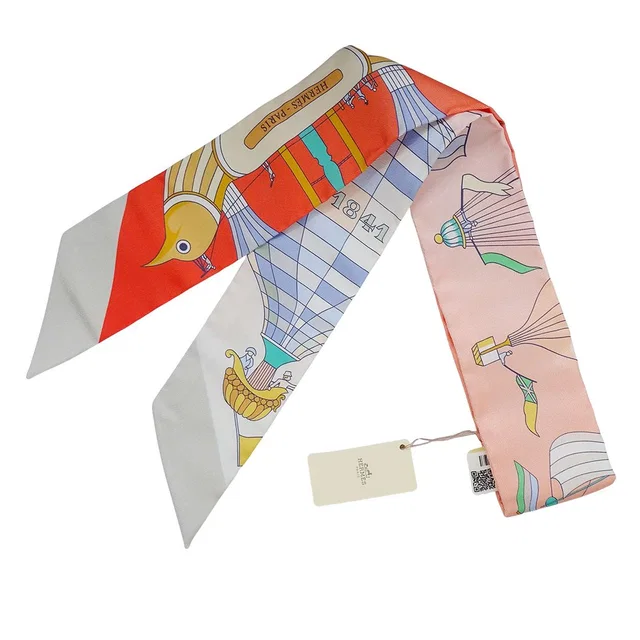 Hermès Scarf Twilly les Folies du Ciel Madness in the Sky Silk Multi 14 in Silk from The Reluxe