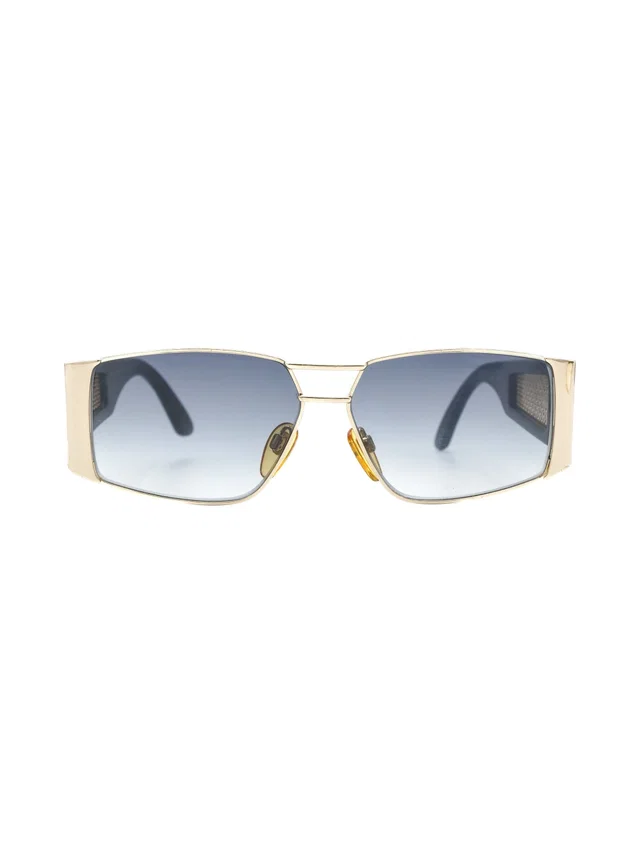 Valentino Garavani Gold Cage Framed Sunglasses in Gold from Arcade Vintage