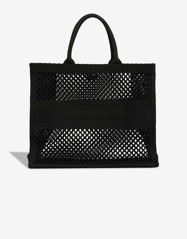 Dior Book Tote Large Canvas Black in Black Canvas from SACLÀB