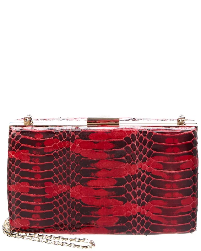 Valentino Snake-Embossed Leather Clutch, image 1 of 1 from Gilt