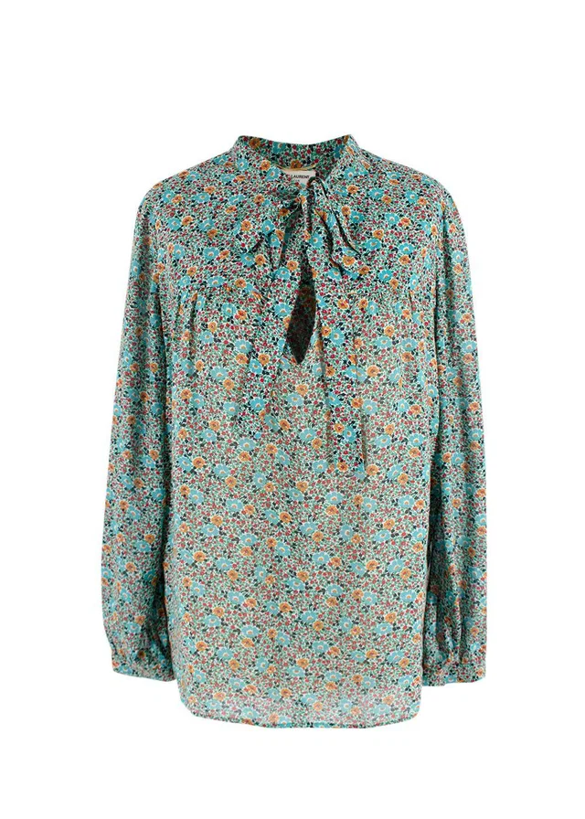 Saint Laurent Floral Pussybow Blouse from HEWI
