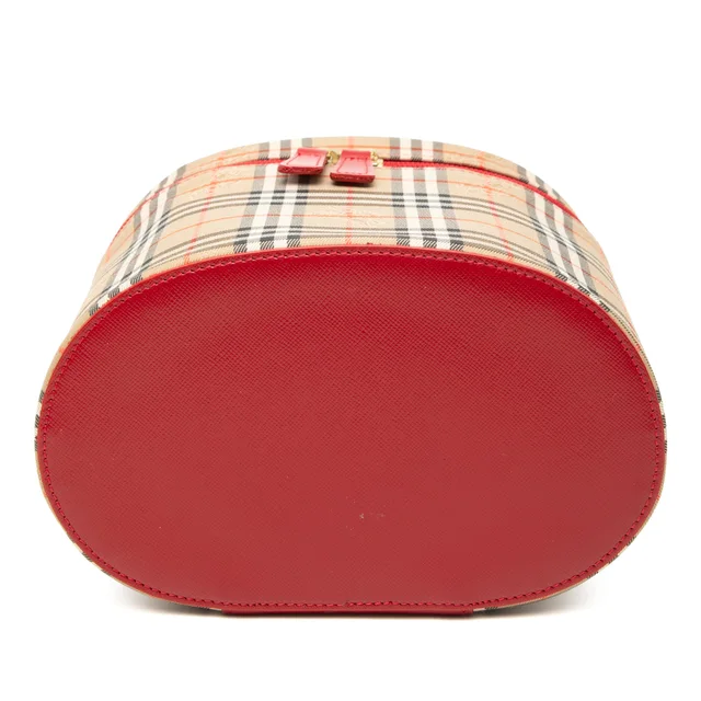 Red Burberry Haymarket Check Canvas Vanity Bag in Red Canvas from Designer Revival, photo 2 of 2