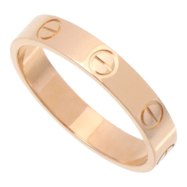 Cartier 18K Love Ring #54 Pink Gold in Pink from VINTAGE QOO TOKYO