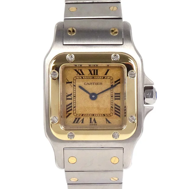 Cartier Santos Galbee SM 22mm Ref.1057930 Quartz Watch 18KYG SS from AMORE Vintage Tokyo
