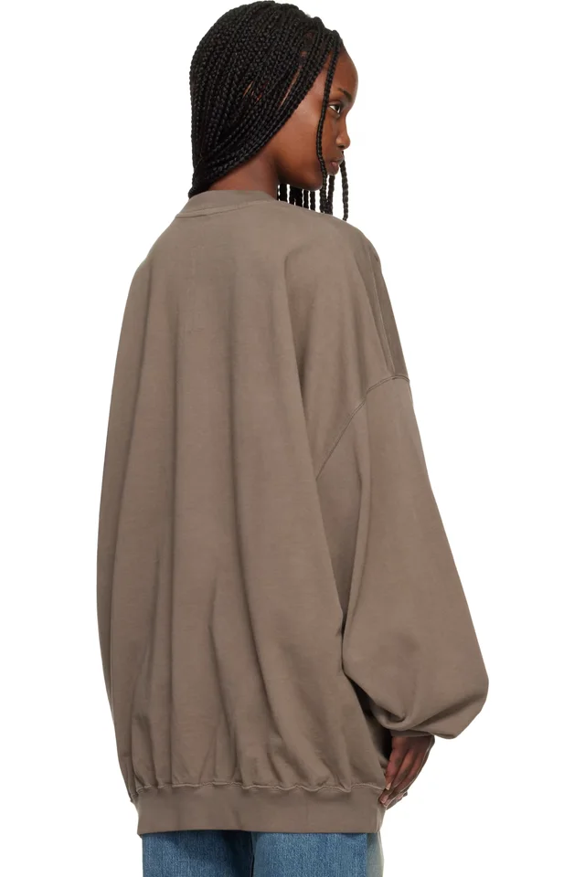 Rick Owens DRKSHDW Gray Temple Hun Crewneck Sweatshirt, photo 3 of 4 from SSENSE