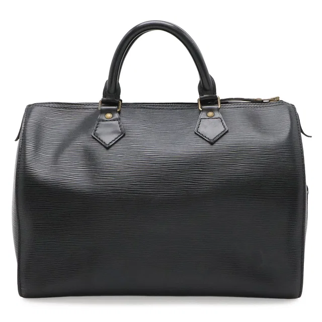 Louis Vuitton Epi Speedy 30 Boston Bag Leather Noir Black in Black Leather from The Reluxe