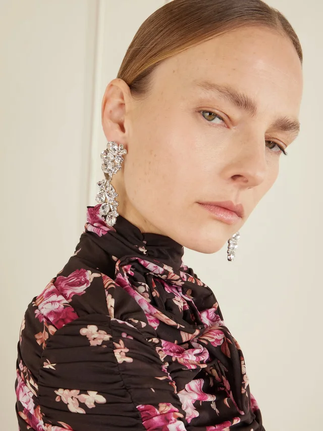 MAGDA BUTRYM Silver-tone crystal earrings in Metallic, photo 2 of 2 from NET-A-PORTER (Canada)