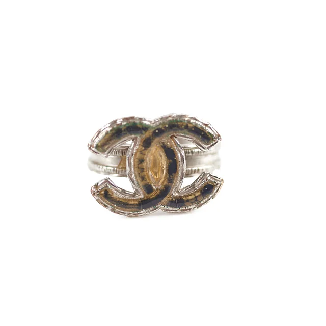 Chanel CC Logo Ring Costume Jewelry Size 52 from The Purse Affair