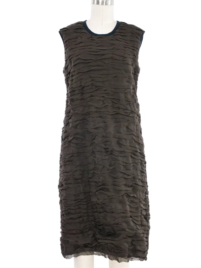 Chloé Ruched Silk Sleeveless Dress in Silk from Arcade Vintage