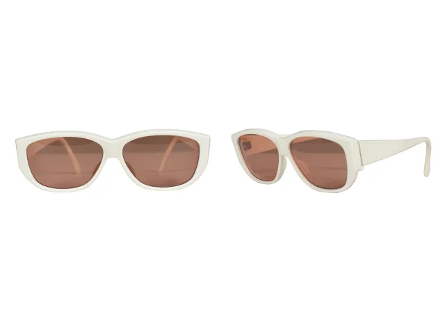 Alaïa White Sunglasses With Peach Tinted Lenses in White from Resurrection Vintage, photo 2 of 5