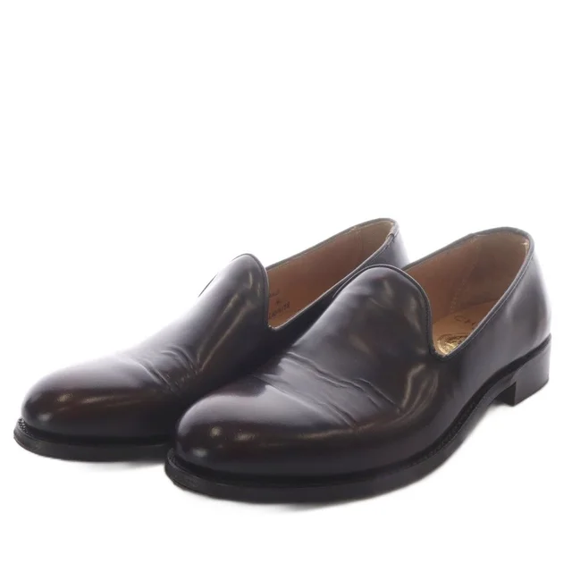Celine Joseph Cheaney Slip on Shoes British Made Custom Loafers Leather Dark 4 in Leather from The Reluxe