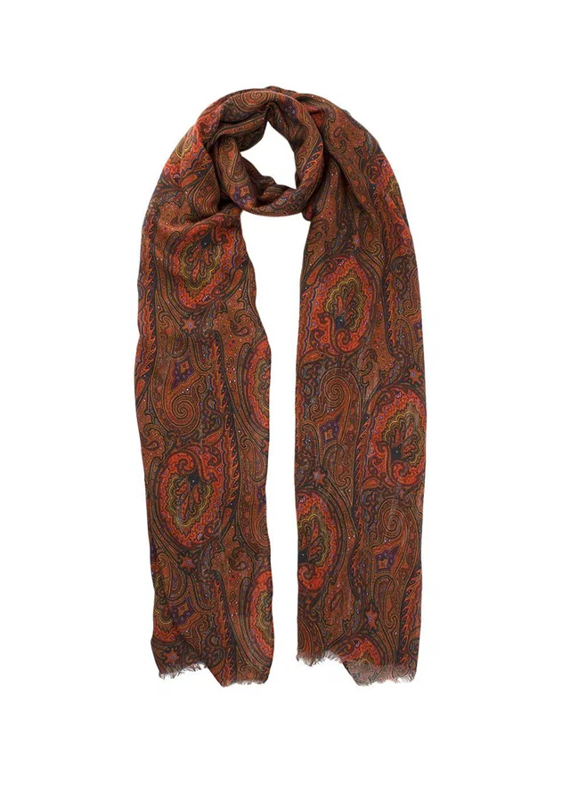 Etro Cashmere Blend Paisley Print Scarf in Cashmere from HEWI