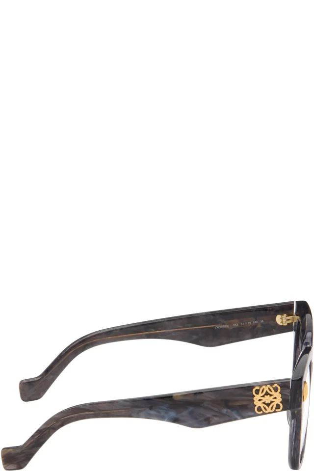 LOEWE Black & Gray Anagram Glasses, photo 2 of 2 from SSENSE