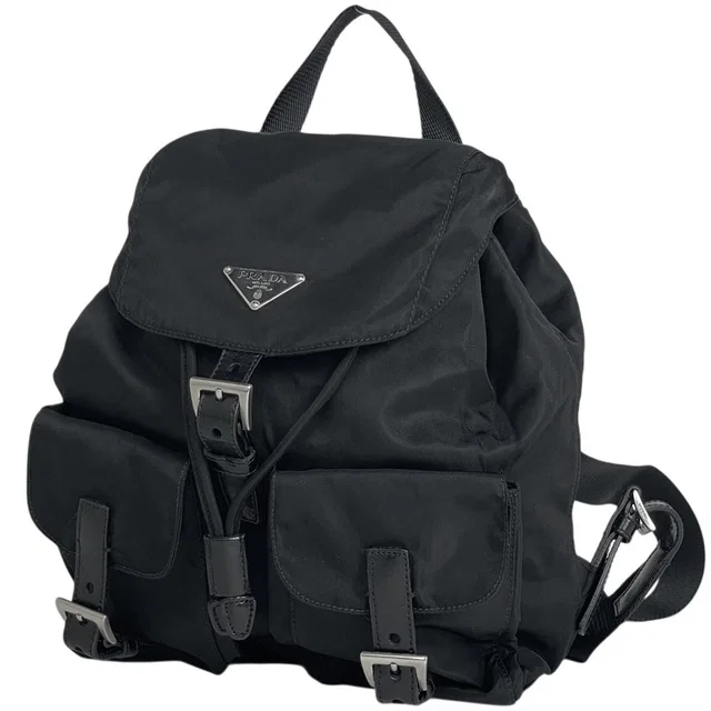 Prada Backpack Nylon Nero in Black Nylon from The Reluxe