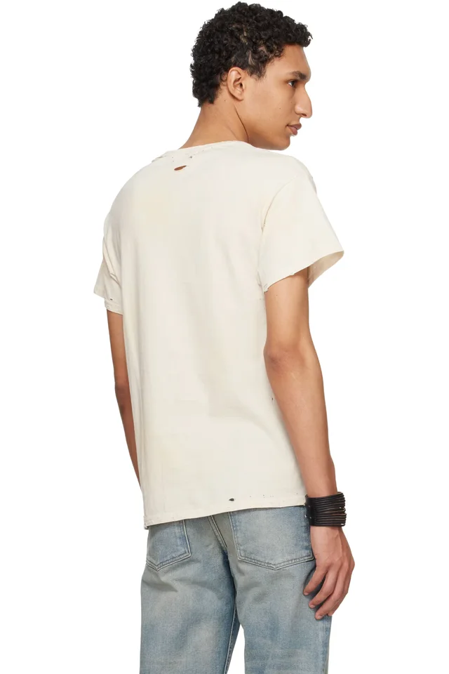 HYACYN Off-White EET Stains Distressed ‘Sturm und Drang’ T-shirt, photo 3 of 4 from SSENSE