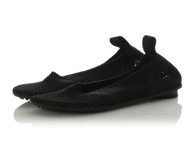 Bottega Veneta Black Atomic Mesh Ballerina Flats in Black Leather from Ann's Fabulous Finds, photo 3 of 6