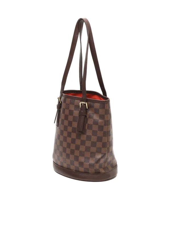 Louis Vuitton Damier Ebene Marais Bucket Bag in Brown Canvas from A Retro Tale, photo 2 of 11