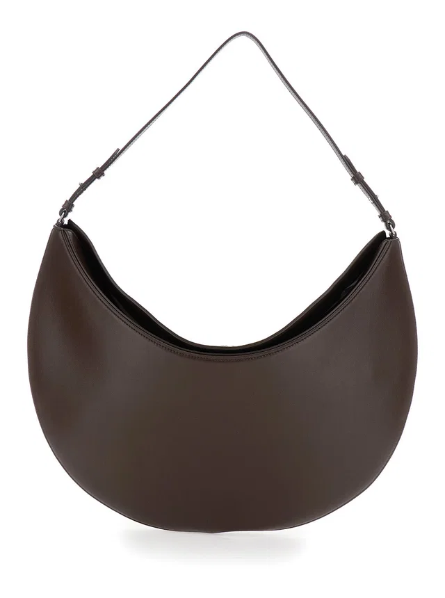 Jacquemus Le Calisso Rond Large Shoulder Bag — Brown Calf Leather in Brown Calfskin from HEWI