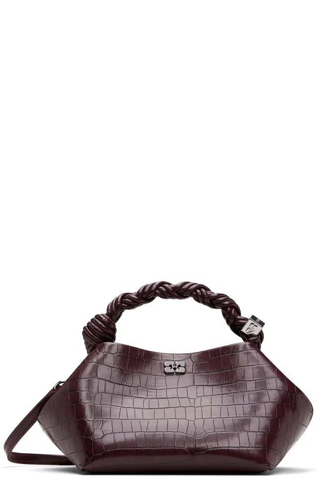 GANNI Burgundy Croco Small Bou Bag, image 1 of 1 from SSENSE
