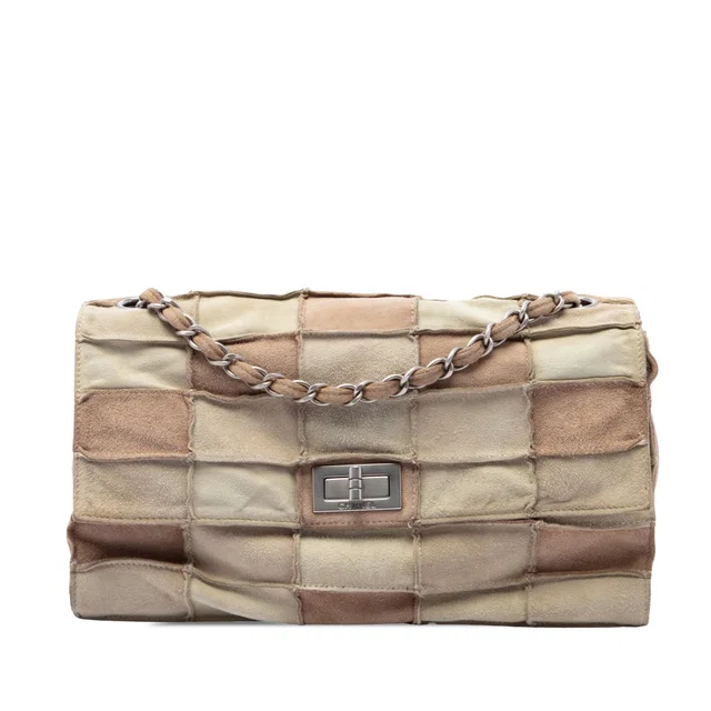 Beige Chanel Suede Patchwork Reissue 2.55 Flap Shoulder Bag in Beige Suede from Designer Revival, photo 1 of 1