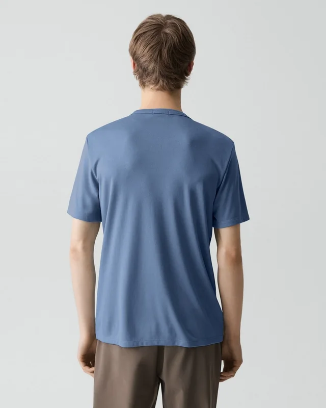 Theory Essential Tee in Anemone Modal Jersey in BERING 67% Modal, 30% Polyester, 3% Spandex, photo 10 of 12 from Theory