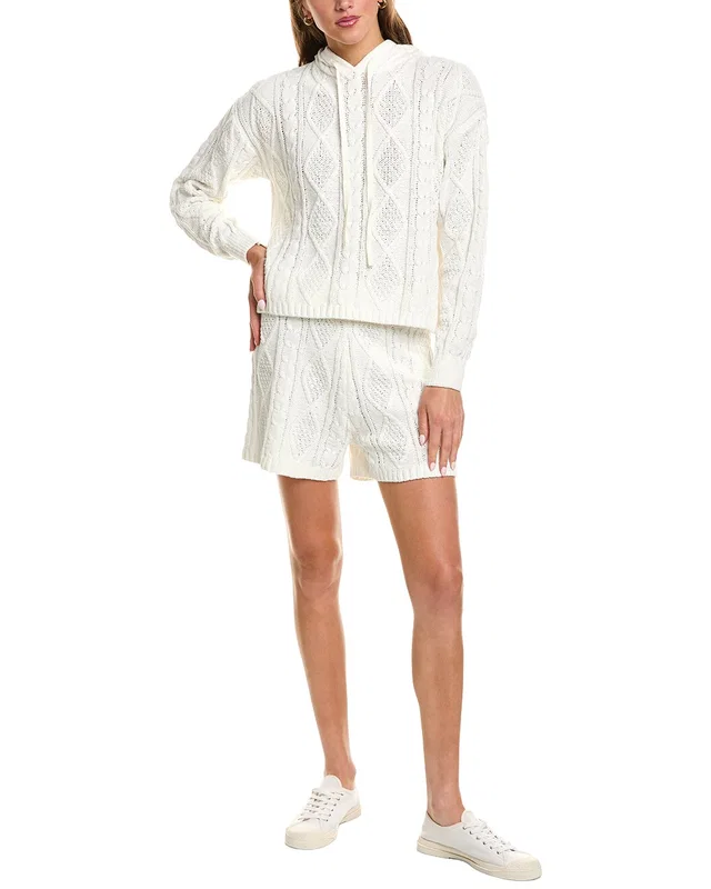 525 America 2pc Sutton Chenille Cable Hoodie & Short Set, image 1 of 1 from Rue La La